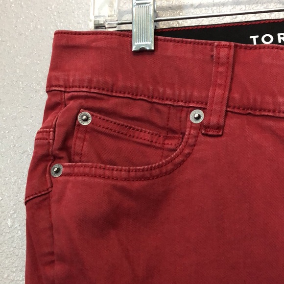 Torrid Bombshell Flare Super Soft High-Rise Jeans rhubarb red Women's 12R pants - Picture 5 of 14